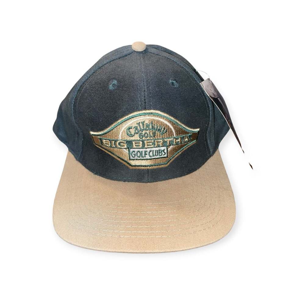 Vintage Callaway Golf Big Bertha 2-Tone Leather Strapback Hat New with Tags